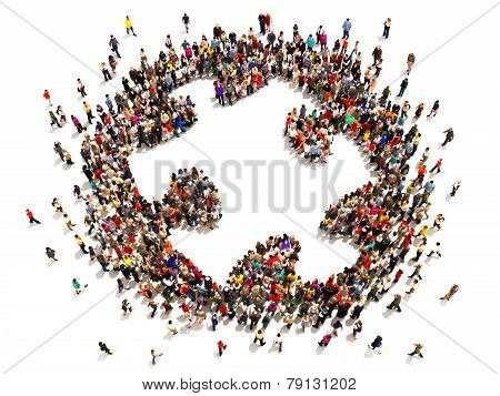 People putting the pieces together concept