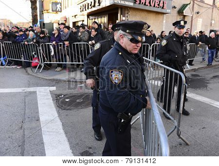 Setting up additional crowd control barriers
