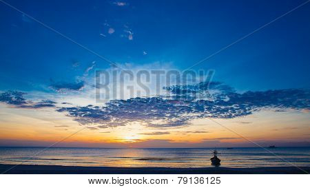 Sunrise Over On The Beach