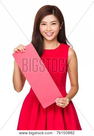 Chinese Woman hold with blank Fai Chun