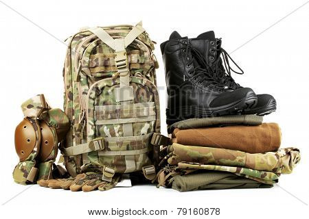 Army uniform, isolated on white