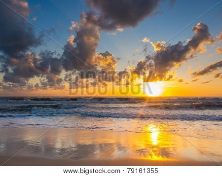 Sea sunrise in Chaweng beach Koh Samui island, Thailand.