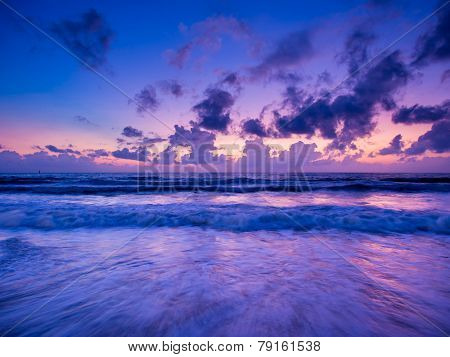 Sea sunrise in Chaweng beach Koh Samui island, Thailand.