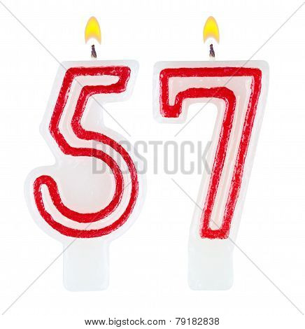 Birthday Candles Number Fifty Seven