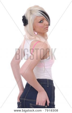 Smuk ung blond pige isoleret