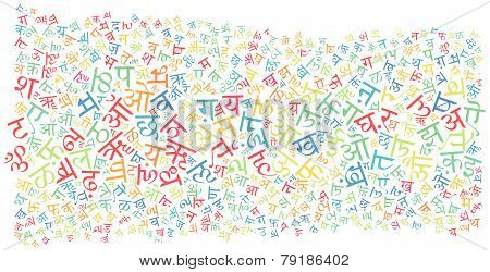 Hindi Alphabet Texture Background