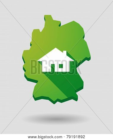 Germany Map Icon With A House