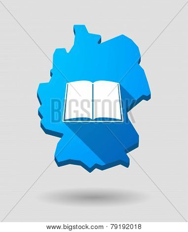 Germany Map Icon With A Book