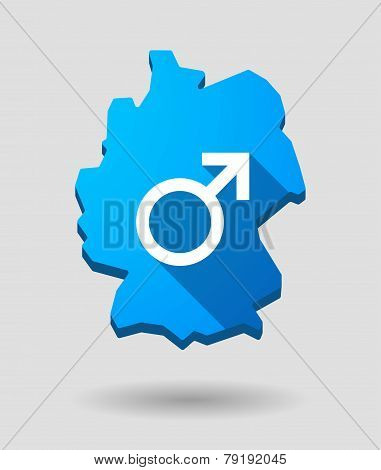 Germany Map Icon With A Male Sign
