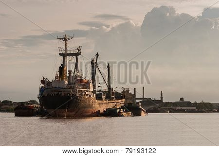 Ship In Choa Praya River, Bangkok Thailand