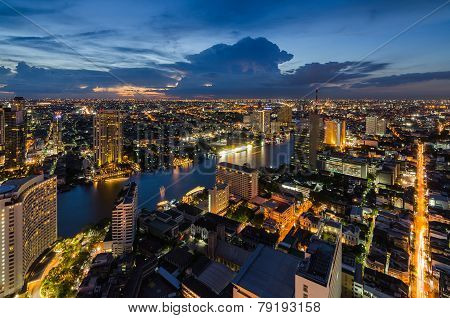 Bangkok Cityscape With Chaophraya River