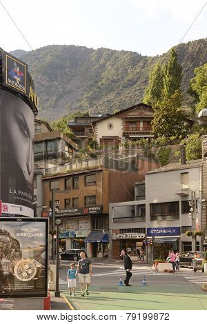 Residents And Tourists Stroll Through The Streets   In Andorra La Vella