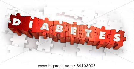 Diabetes - White Word on Red Puzzles.