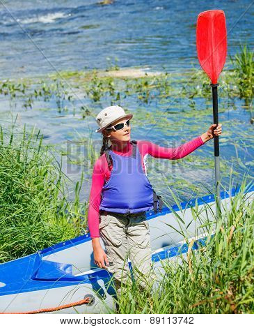 Girl kayaking
