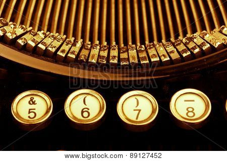keys of an old typewriter. symbolic photo for communication in former times