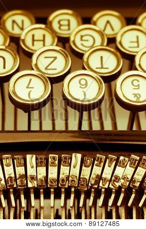 keys of an old typewriter. symbolic photo for communication in former times