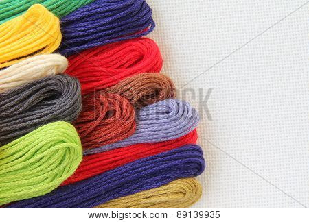 Floss And Fabric For Embroidery