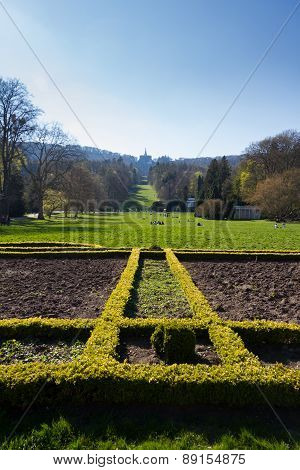 Mountain Park Wilhelmshoehe In Kassel With A View To The Herkules Monument