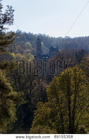 Die Loewenburg In Kassel Im Gegenlicht