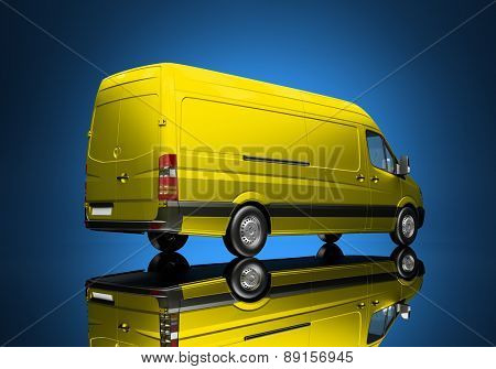 3d courier service delivery truck icon with blank sides ready for custom text and logos