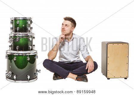 Cajon Man And Drums