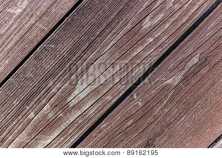 Diagonal Wooden Vintage Planks Closeup