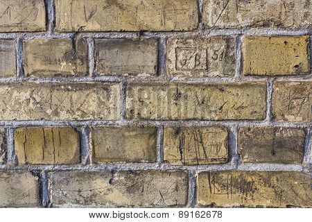 Yellow Vintage Brick Wall