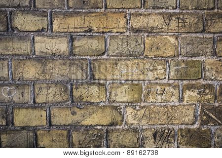 Vintage Old Brick Yellow Wall