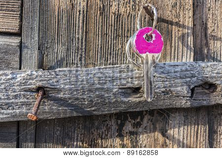 Pink Old Key Hanging