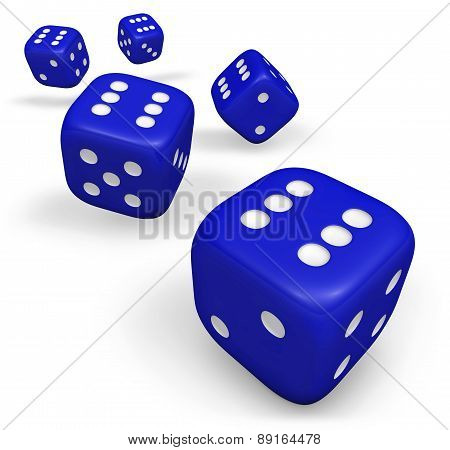 Blue Rolling Dice