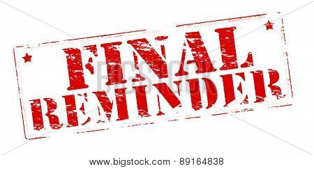 Rubber stamp with text final reminder inside vector illustration