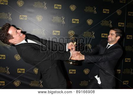 LOS ANGELES - APR 26:  Christian LeBlanc, Max Erlich at the 2015 Daytime Emmy Awards at the Warner Brothers Studio Lot on April 26, 2015 in Los Angeles, CA