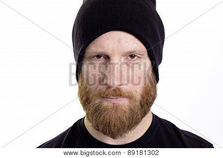 mean looking man isolated on white background
