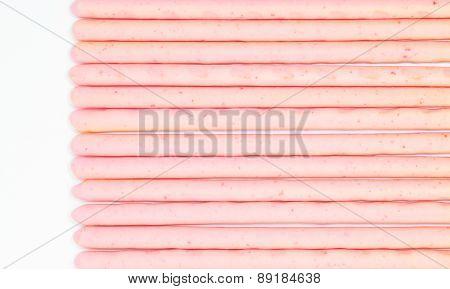 Biscuit stick strawburry coated
