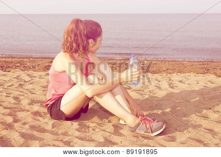 Jogger Woman Taking A Break
