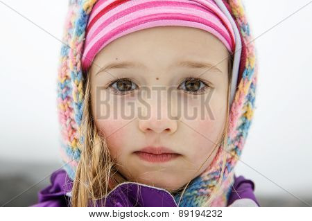 Uniquely Beautiful Little Girl With Big Eyes