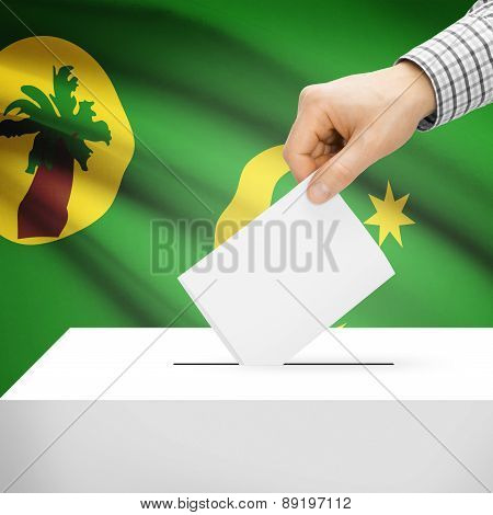 Voting Concept - Ballot Box With National Flag On Background - Territory Of The Cocos (keeling) Isla