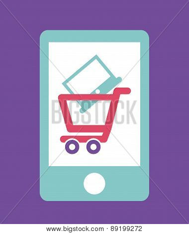 shopping design over purpple background vector illustration