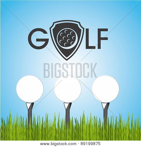 golf design over sky background vector illustration