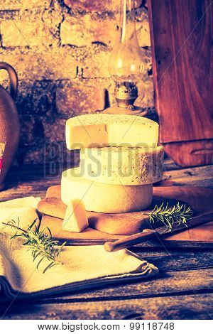 Vintage Photo Of Still Life With French Goat Cheese