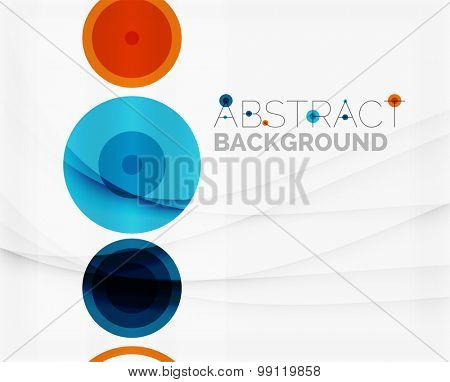 Circle geometric shape composition abstract vector background with crumpled paper effect