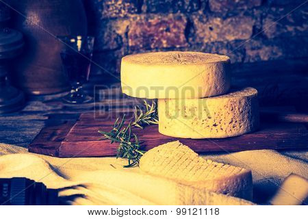 Vintage Photo Of Still Life With French Goat Cheese