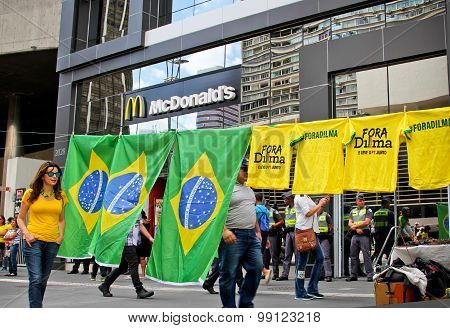 Protest Against Federal Government Corruption In Brazil