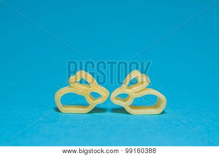 Pasta In The Form Of Animals On A Blue Background