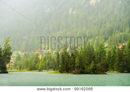 Summer storm in swiss Alps