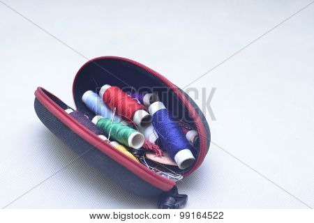 Colored Threads With Needles