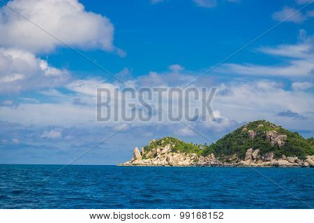 Rocks Mountain And Sea With Blue Sky