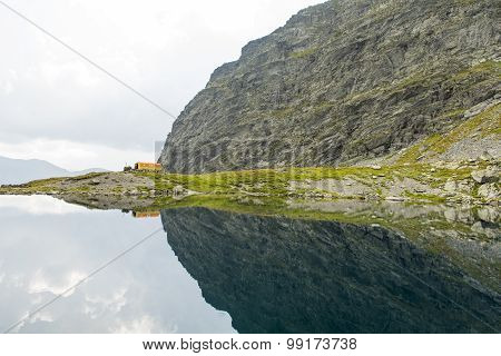 Glacier lake in Carpathian Mountains