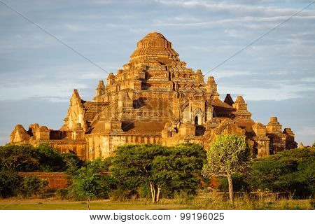 Scenic Sunset View Of Ancient Temple Dhammayangyi In Bagan