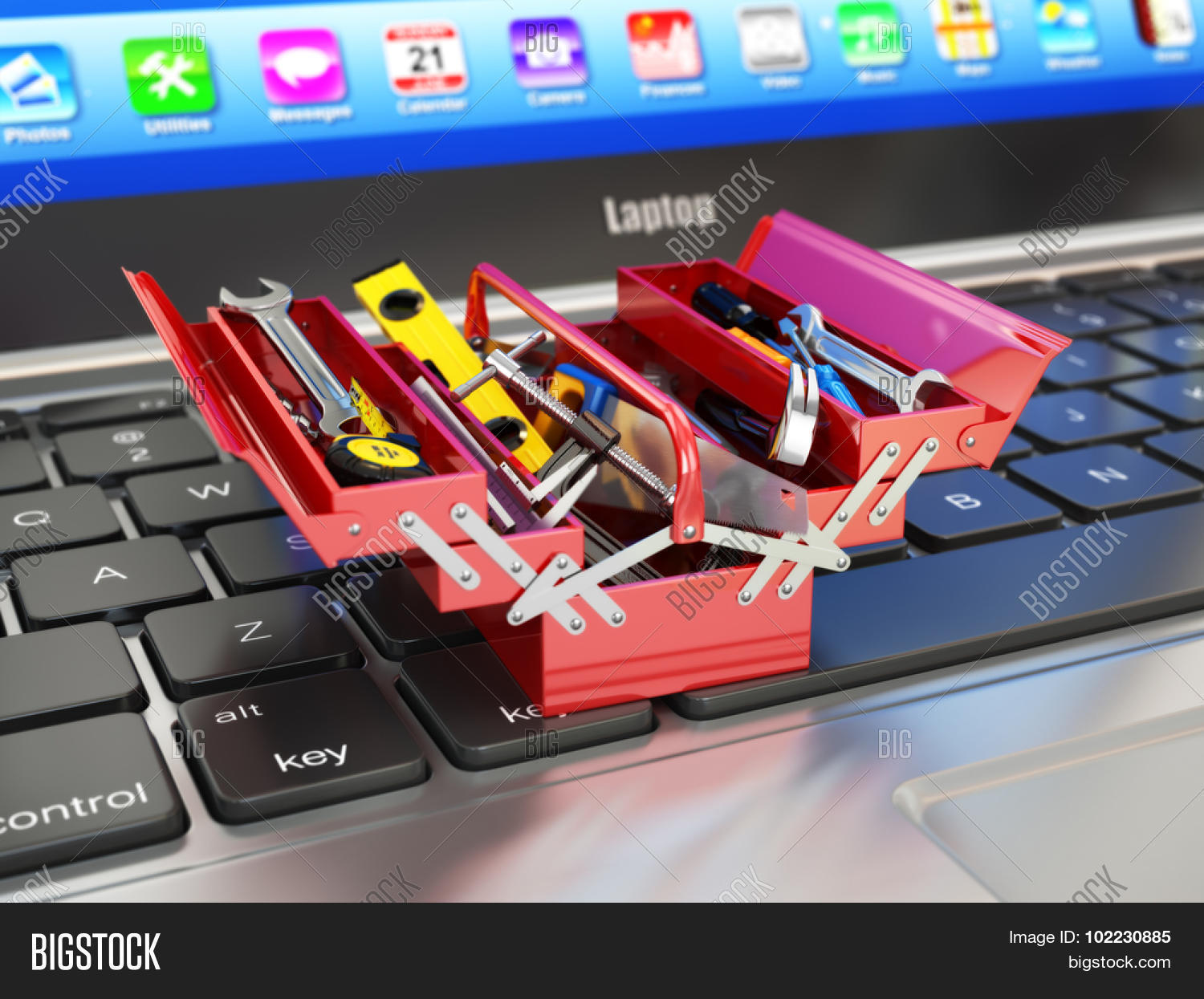Laptop Toolbox Tools. Image & Photo (Free Trial) Bigstock